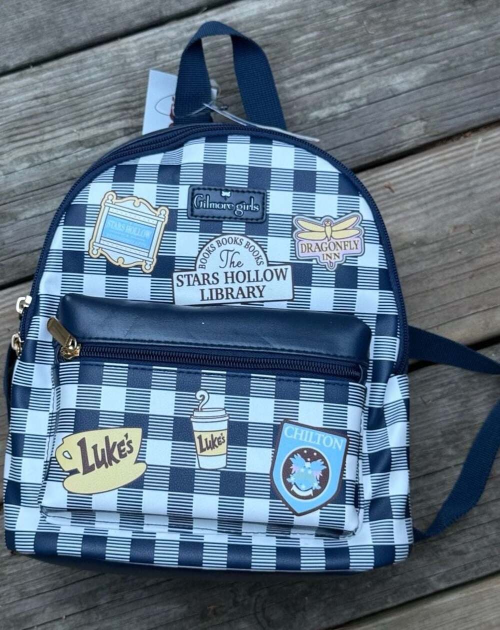 Gilmore Girls Blue and White Gingham Mini Backpack